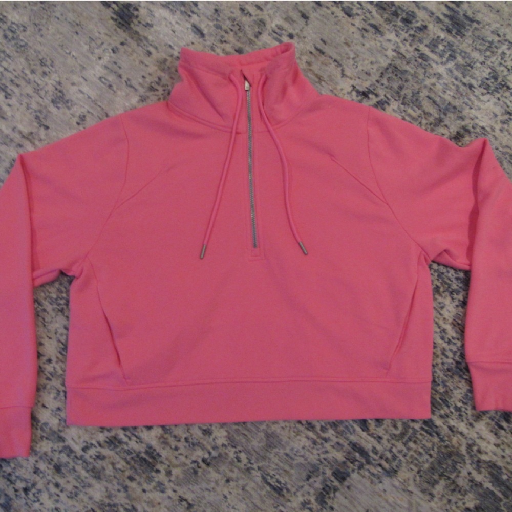 pink V-neck hoodie.      Size-L